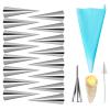 Non-stick Cream Cannoli Tubes, FantasyDay 19 Pcs Stainless Steel Baking Cones Pastry Roll Horn Croissant Mold Cannoli Shells with 1 Clean Brush - Pastry Baking Set for Christmas Cake Anniversary Party view 1