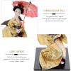 Didiseaon Geisha Desk Decortions Japanese Geisha Doll Kimono Doll Decoration Desktop Adornment (Yellow) Japanese Girl Statue view 2