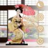 Didiseaon Geisha Desk Decortions Japanese Geisha Doll Kimono Doll Decoration Desktop Adornment (Yellow) Japanese Girl Statue view 3
