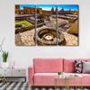 3 Piece Canvas Wall Decor Beautiful View of Templo Mayor in Mexico City Poster Mexican Museum Painting Artwork Canvas Print for Room Bedroom Living Room Decorations Framed Ready to Hang - 28"W x 42"H view 3