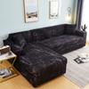 youyoucool 2 Pieces Sofa Cover, Super Stretch Sectional Couch Covers L Shape Sofa Cover Set, Printed L-Shaped Sofa Slipcovers for Pets Black4 Seats+4 Seats view 1