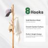 kiplant Coat Rack Freestanding, Bamboo Wood Coat Stand with 8 Hooks,3 Adjustable Size,Easy Assembly NO Tools Required, Coat Tree Hanger Stand for CoatsScarves in Hallway view 3