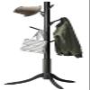 kiplant Black Coat Rack Stand, Bamboo Wood Freestanding Coat Tree with 8 Hooks, Hallway Entryway Hat Hanger Organizer Standing for Bedroom, Office, Clothes, Jackets, Bags, Umbrallas view 1