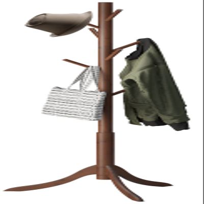 kiplant Bamboo Wood Coat Rack Stand, Freestanding Coat Tree with 8 Hooks, Hallway Entryway Hat Hanger Organizer Standing for Bedroom, Office, Clothes, Jackets, Bags, Umbrallas