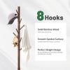 kiplant Bamboo Wood Coat Rack Stand, Freestanding Coat Tree with 8 Hooks, Hallway Entryway Hat Hanger Organizer Standing for Bedroom, Office, Clothes, Jackets, Bags, Umbrallas view 3
