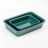 2-Piece Ceramic Baking Dish Set, Rectangular Lasagna Pans (12x8 inch & 8.95x6 inch) - Oven, Microwave, Dishwasher Safe Casserole Dishes for Cooking, Serving, and Storage (Emerald) view 1