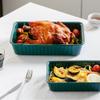 2-Piece Ceramic Baking Dish Set, Rectangular Lasagna Pans (12x8 inch & 8.95x6 inch) - Oven, Microwave, Dishwasher Safe Casserole Dishes for Cooking, Serving, and Storage (Emerald) view 4