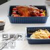 2-Piece Ceramic Baking Dish Set, Rectangular Lasagna Pans (12x8 inch & 8.95x6 inch) - Oven, Microwave, Dishwasher Safe Casserole Dishes for Cooking, Serving, and Storage (Dark Blue) view 2