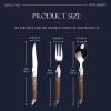 24 Piece Silverware Set, Flatware Set for 8, 1810 Stainless Steel Tableware Cutlery Set With Golden teak wood handle, Utensil Sets for Kitchen,Dishwasher Safe (24pcs) view 3