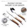 24 Piece Silverware Set, Flatware Set for 8, 1810 Stainless Steel Tableware Cutlery Set With Golden teak wood handle, Utensil Sets for Kitchen,Dishwasher Safe (24pcs) view 4