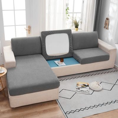 HUAOSCN Sofa Cushion Cover Stretch Sofa Slipcover for L-Shaped Chaise Longue, 1 2 3 Couch Cushion Cover Seat Cushion Slipcover Sofa Cover Furniture Protector (Color : C, Size : Loveseat(2pcs))