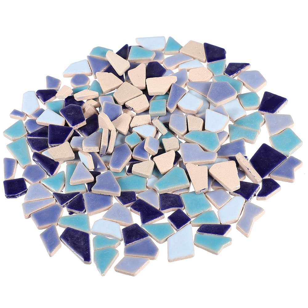 FOMIYES 200g Colorful Ceramic Tiles Assortment for Crafts Irregular Glazed Pieces for Home Decor Art Projects and Creative Making