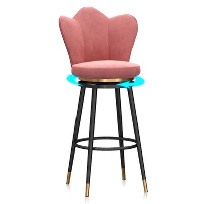Natliedop Bar Stools with Round Seat, 360 Swivel with Back Round Barstool Velvet Bar Chairs with Footrest, Easy Assembly for Living Room Dining Room Kitchen Counter