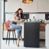 Natliedop Bar Stools with Round Seat, 360 Swivel with Back Round Barstool Velvet Bar Chairs with Footrest, Easy Assembly for Living Room Dining Room Kitchen Counter view 2