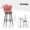 Natliedop Bar Stools with Round Seat, 360 Swivel with Back Round Barstool Velvet Bar Chairs with Footrest, Easy Assembly for Living Room Dining Room Kitchen Counter view 3