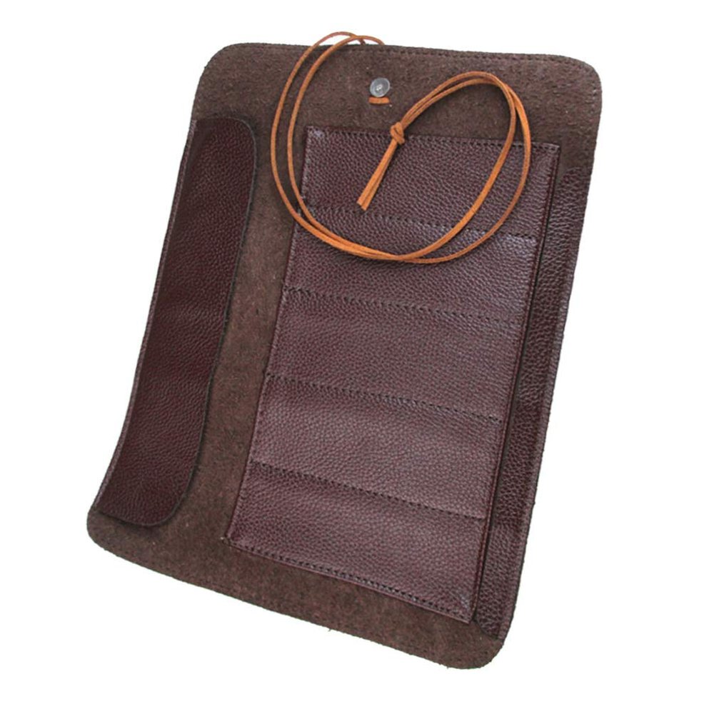Housoutil Tools Roll up Bag Portable Imitation Leather Storage Organizer for Knives Carving Tools Lightweight Design Space-saving Roll Bag for Craftsmen Go Use