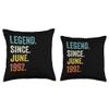 30 Years Old Legend Since June 1992 30th Birthday Throw Pillow view 3