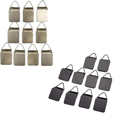 Bundle of Wise Linkers Hanging Clips Pack of 10 Triangle Back and Matte Black Hanging Clips Pack of 10 Triangle Back Medium Power for Tapestry Small Rugs