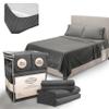 Abeero Home California King Sheet Sets - Luxury Hotel Bed Sheets - Soft Cooling Sheets with Elastic Corner Straps - Deep Pockets Microfiber - Bedding Sheet & Pillowcases - 4 PC (Cal King Size, Gray) view 1