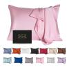 Mulberry Silk Pillowcase for Hair and Skin,Toddler Size Kids Silk Pillow Case with Hidden Zipper,Allergen Proof Dual Sides Soft Breathable Smooth Silk Pillow Cover(Toddler,Pink) view 1