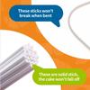300 Count 4 INCH White Paper Lollipop Sticks,Cake Pop Sticks,Sucker Sticks for Cookies,Rainbow Candy,Chocolate,Cake Topper(Dia 3.5mm) view 3