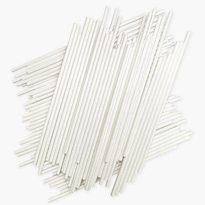 200 Count 6 INCH White Paper Lollipop and Cake Pop Sticks,Sucker Sticks for Cookies,Rainbow Candy,Chocolate,Cake Topper(Dia 4mm)