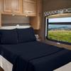 RV Camper Queen 60" X 80" Sheet Set 400 Thread Count 100% Egyptian Cotton 10-Inch Deep Pockets Made for RV, Camper, Motorhomes, Boat, Soft Luxury & Breathable, 4-PC RV-Sheets - Navy Blue Solid view 1