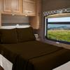 RV Camper Queen 60" X 80" Sheet Set 400 Thread Count 100% Egyptian Cotton 10-Inch Deep Pockets Made for RV, Camper, Motorhomes, Boat, Soft Luxury & Breathable, 4-PC RV-Sheets - Chocolate Solid view 1
