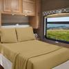 RV Camper Queen 60" X 80" Sheet Set 400 Thread Count 100% Egyptian Cotton 10-Inch Deep Pockets Made for RV, Camper, Motorhomes, Boat, Soft Luxury & Breathable, 4-PC RV-Sheets - Taupe Solid view 1