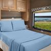 RV Full 53 X 75 Sheet Set 400 Thread Count 100% Egyptian Cotton 10-Inch Deep Pockets Made for RV, Camper, Motorhomes, Boat, Soft Luxury & Breathable, 4-PC RV-Sheets - Light Blue Solid view 1