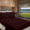 RV Bunk 40 X 80 Sheet Set 400 Thread Count 100% Egyptian Cotton 10-Inch Deep Pockets Made for RV, Camper, Motorhomes, Boat, Soft Luxury & Breathable, 4-PC RV-Sheets - Wine Solid view 1
