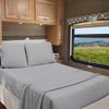 RV Full 53 X 75 Sheet Set 400 Thread Count 100% Egyptian Cotton 10-Inch Deep Pockets Made for RV, Camper, Motorhomes, Boat, Soft Luxury & Breathable, 4-PC RV-Sheets - Light Grey Solid view 1