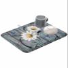 Floral Dish Drying Mat for Kitchen Rustic Wood Yellow Daisy Butterfly Dry Mat Absorbent Reversible Microfiber Kitchen Counter Drying Mat Wood Grain Dish Drainer Mat Kitchen Accessories 18"x24" view 1