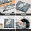 Floral Dish Drying Mat for Kitchen Rustic Wood Yellow Daisy Butterfly Dry Mat Absorbent Reversible Microfiber Kitchen Counter Drying Mat Wood Grain Dish Drainer Mat Kitchen Accessories 18"x24" view 2