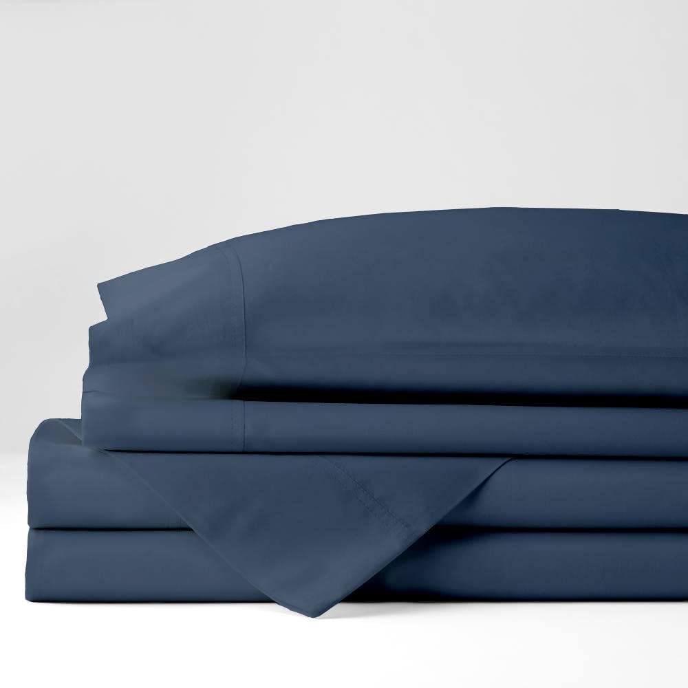 28" Extra Deep Pockets RV King Sheet Set, 800-Thread Count 100% Egyptian Cotton 4-Piece Bedsheet, Soft Breathable Sateen Weave Sustainable 800-TC Sheets - Medium Blue