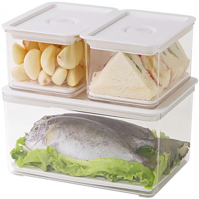 3 Pack Plastic Bacon Box, Deli Meat Saver Cold Cuts Fridge Keeper, Cheese Food Storage Container with Lid for Refrigerator, Shallow Low Profile Christmas Cookie Holder