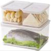 3 Pack Plastic Bacon Box, Deli Meat Saver Cold Cuts Fridge Keeper, Cheese Food Storage Container with Lid for Refrigerator, Shallow Low Profile Christmas Cookie Holder view 1