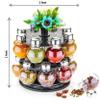 Masala Box Revolving Spice Rack Masala Rack 1 Stand,16 Plastic Bottles With Steel Cap Set 16 Piece(Plastic) view 3