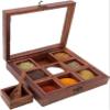 Masala Box Spice Box 1 Piece Spice Set (Wooden, Glass, Copper) view 1
