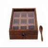 Masala Box Spice Box 1 Piece Spice Set (Wooden, Glass, Copper) view 2