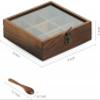 Masala Box Spice Box 1 Piece Spice Set (Wooden, Glass, Copper) view 3