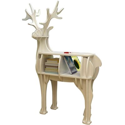 Book Shelf Stand Organizer Creative Deer Shape Landing Book Rack, Study Modern Geometric Animals Magazine Rack Bookcase, Clubhouse Art Decoration, Easy to Install