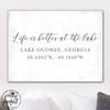 Pretty Perfect Studio Life is Better at the Lake Sign - Canvas Wall Art is Personalized 18"x24" view 2