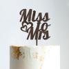 Mr & Mrs Wedding Cake Topper Bride And Groom with Pet Wedding Cake Topper Couple Silhouette Personalized Cake Topper Cake Topper Wedding Brown Wood, 6 Inch view 1
