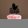 Mr And Mrs Wedding Cake Topper Bride And Groom with Pet Wedding Cake Topper Couple Silhouette Custom Cake Topper Personalized Name Anniversary Baptism Cake Topper Black Acrylic, 6 Inch view 4