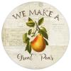 We Make A Great Pear Round Metal Wreath Sign Watercolor Fruit Art Painting Print Round Sign for Wreaths Housewarming Gift 9inch Farmhouse Wreath Accent Sign for Front Door,Garden,Bar,Cafe,Garage view 1