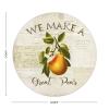 We Make A Great Pear Round Metal Wreath Sign Watercolor Fruit Art Painting Print Round Sign for Wreaths Housewarming Gift 9inch Farmhouse Wreath Accent Sign for Front Door,Garden,Bar,Cafe,Garage view 2