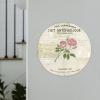 Paris Lait Antephelique Round Metal Wreath Sign Watercolor Parisien Roses Custom Candes Milk Front Door Wreath Sign Housewarming Gift 12inch Farmhouse Round Tin Sign for Bar,Cafe,Garage,Yard,Garden view 3