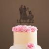 Mr And Mrs Cake Topper Bride And Groom with Pet Wedding Cake Topper Family Cake Topper Couple Silhouette Custom Cake Topper Cake Topper Wedding Brown Wood, 6 Inch view 4