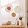 MeraMera Boho Wall Decor, Rattan Flower Wall Decor,Nursery Wall Decor,Nursery Decor Set of 7 view 3